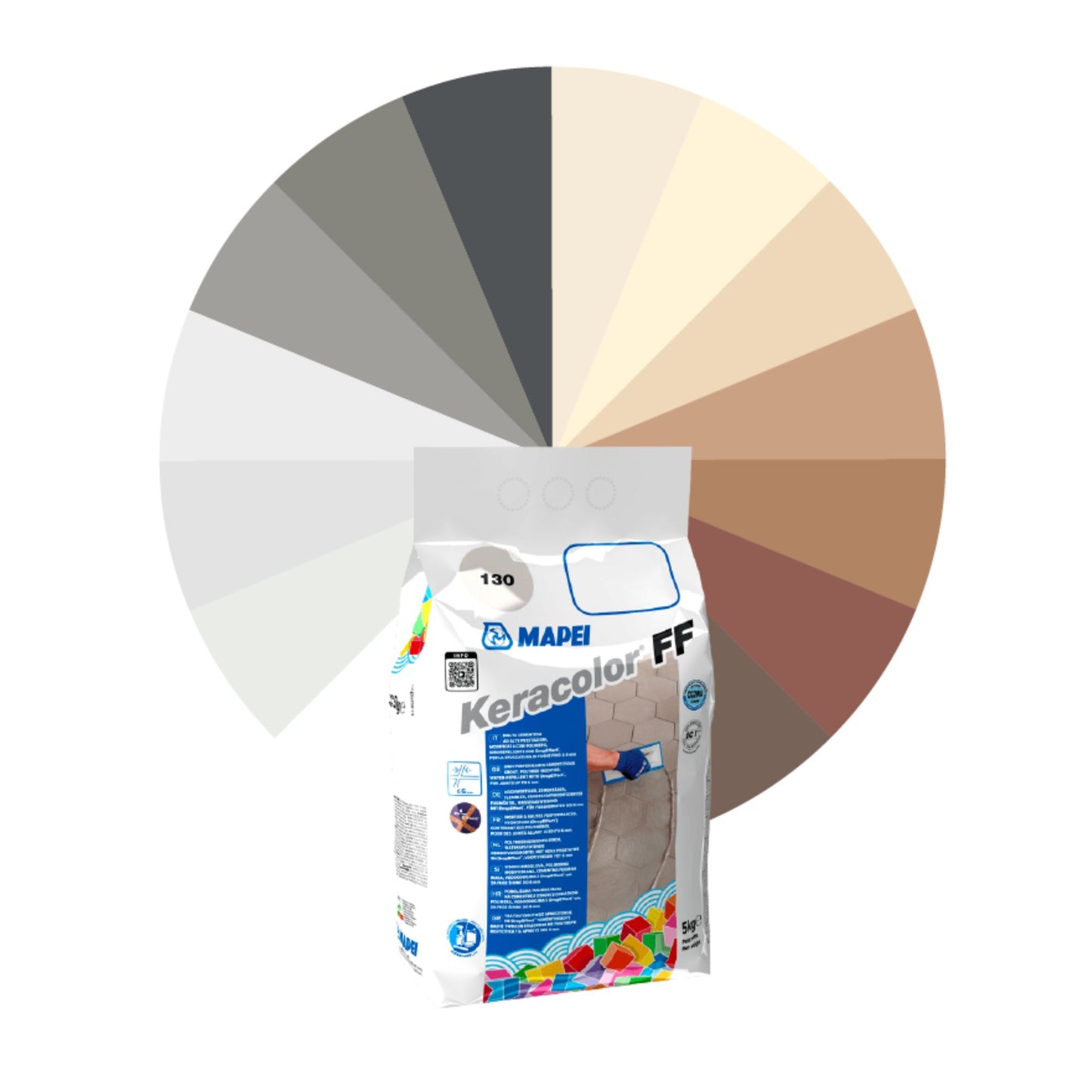 STUCCO KERACOLOR FF 5Kg - MAPEI malta cementizia per fughe resistenti all'umidità, antimuffa, idrorepellente