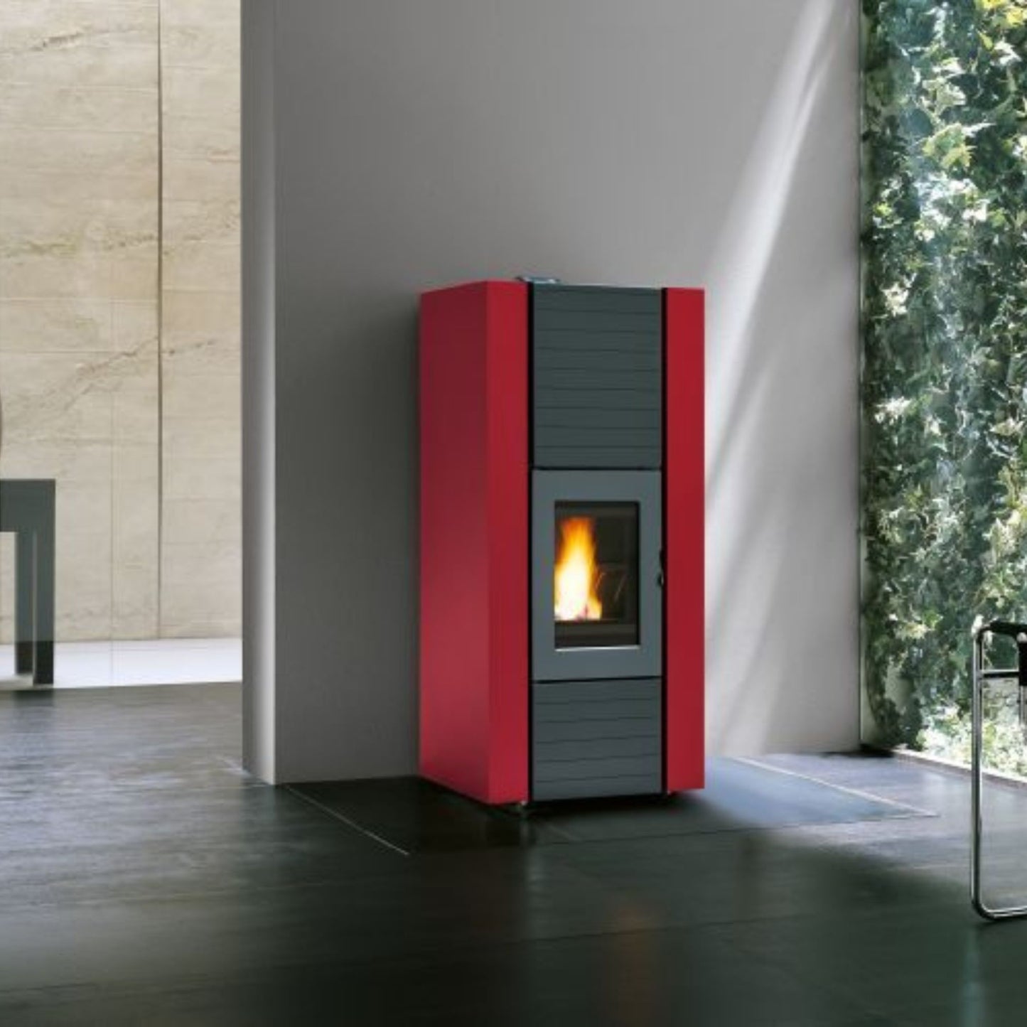 STUFA A PELLET Ecofire Martina Idro Lux 10 acqua PALAZZETTI ad alta efficienza con acqua calda, autopulizia, vetro ceramico