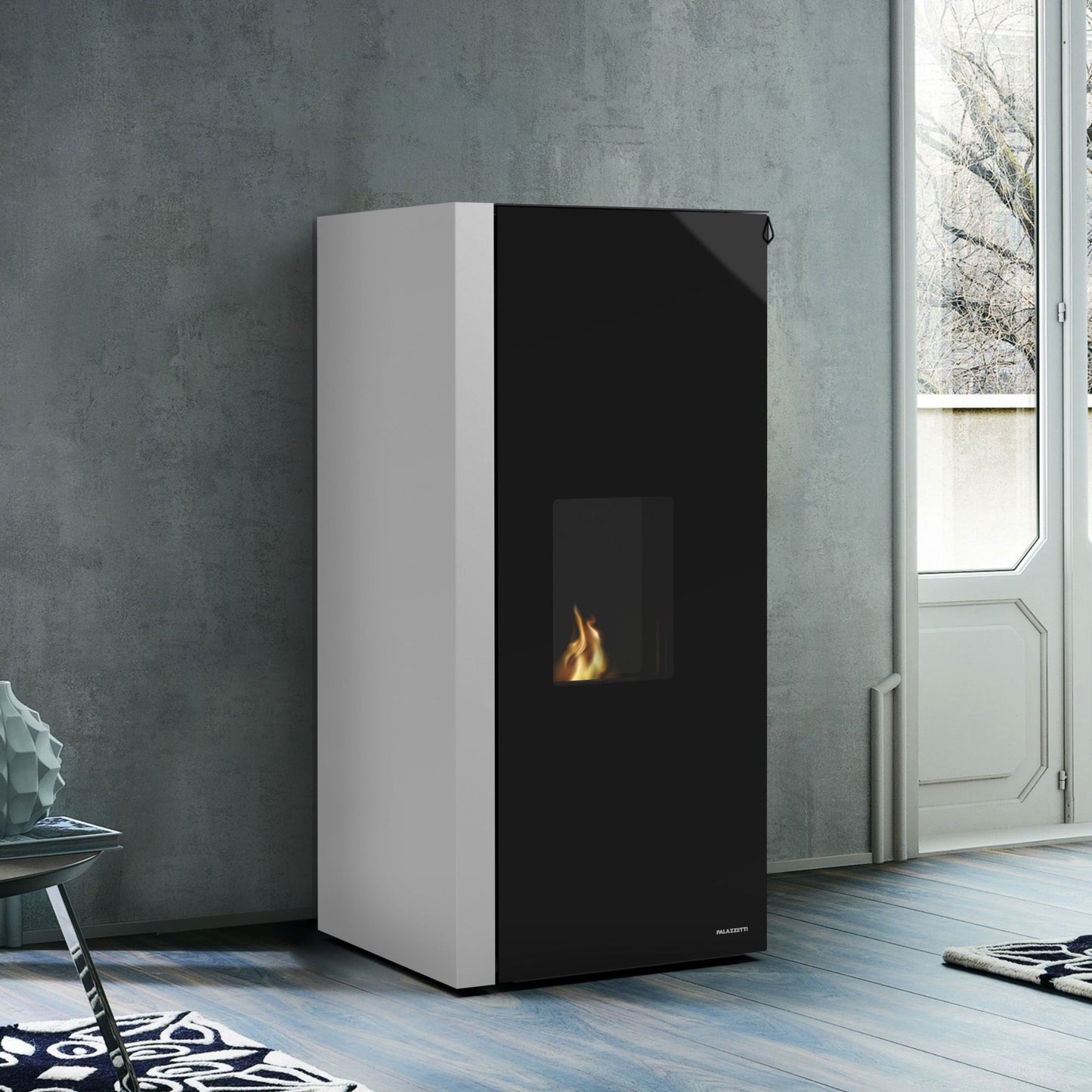 STUFA A PELLET ECOFIRE DADÒ IDRO 10 Acqua e Aria 10kW A++ PALAZZETTI pannello digitale touch e gruppo idraulico integrato per riscaldamento efficiente e duraturo