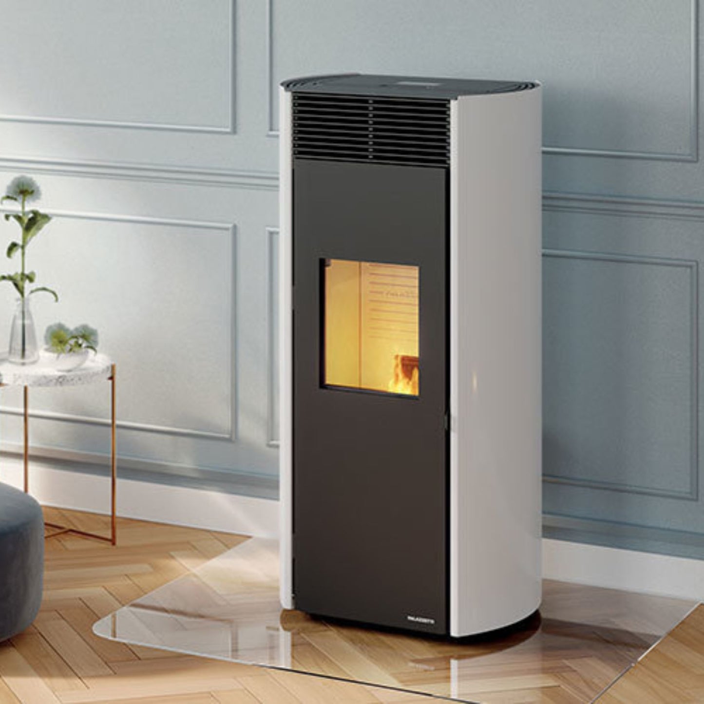 STUFA A PELLET CLELIA 13 Aria ventilata 13kW PALAZZETTI ermetica con tecnologia T3, braciere ad alte prestazioni, vetro ceramico maggiorato e aria ventilata Zero Speed Fan