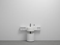 # LAVABO SELLA con POUFF OTTO TONDO - CIELO complementi d'arredo per bagno Made in Italy