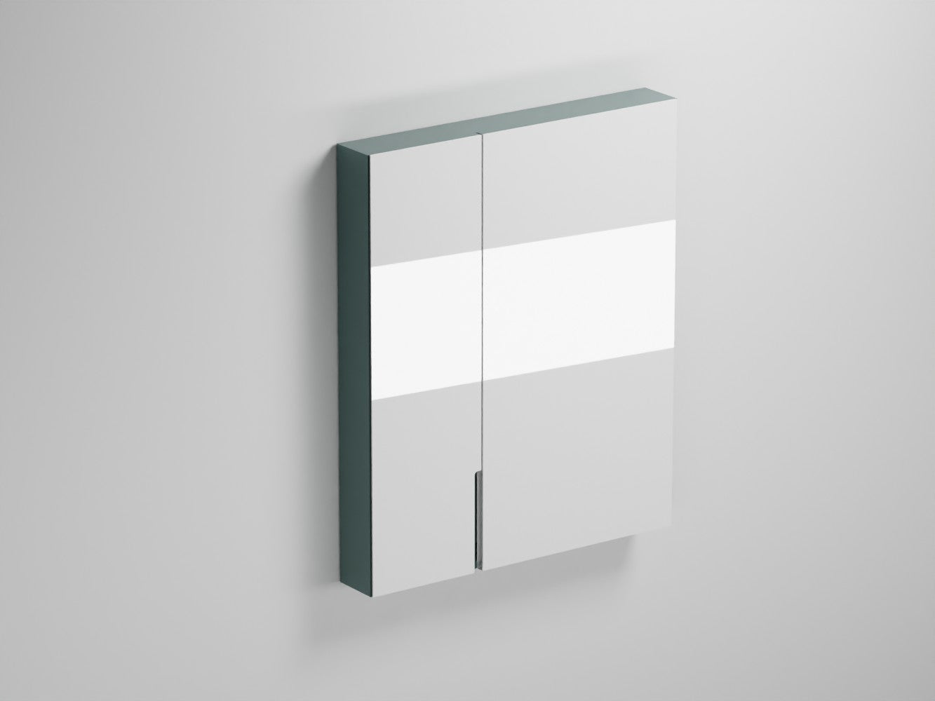 # SPECCHIO LACCATO con CONTENITORE e LUCE LED FILO - CIELO VERSIONE DESTRA