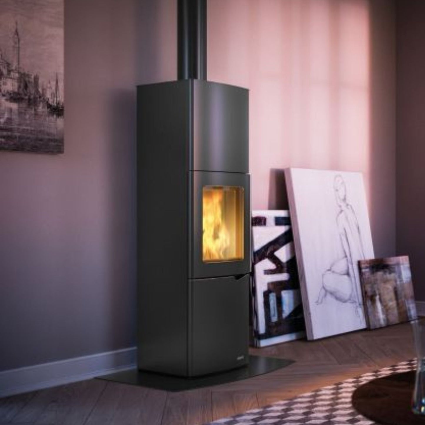 STUFA A LEGNA EVA S VENTILATA ARIA CANALIZZABILE 8kW A PALAZZETTI per riscaldare più ambienti con gestione controllata dell’aria