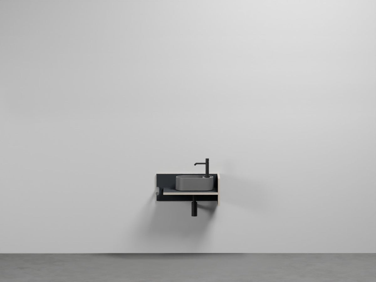 # LAVABO OVALE MONOFOSO SOSPESO con MOBILE THEO MINI - CIELO lavandino compatto poco ingombrante per bagno stretto