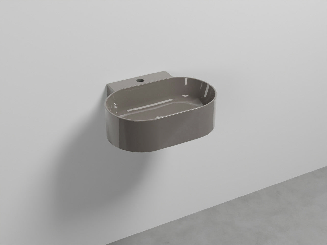 # LAVABO SOSPESO MARE OVALE MONOFORO 50 - CIELO lavandino monoforo per bagno in ceramica