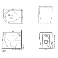 # WC A TERRA MINI 48 con SCARICO A PARETE SMILE - CIELO vaso compatto ideale per bagni piccoli e stretti