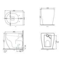 # WC A TERRA MINI 48 con SCARICO A TERRA SMILE - CIELO vaso dal design compatto perfetto per bagni piccoli