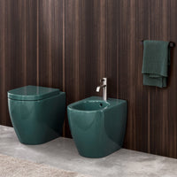 # WC A TERRA SMILE 53 SENZA BRIDA - CIELO vaso a terra per bagno filo parete rimless previene l'accumulo di sporco