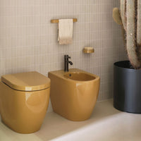 # WC A TERRA SMILE 53 SENZA BRIDA - CIELO vaso a terra per bagno filo parete rimless previene l'accumulo di sporco