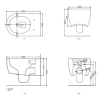 # WC SOSPESO 53 SENZA BRIDA SMILE in ceramica - CIELO vaso senza bordo interno per una pulizia estremamente più semplice, rapida ed efficace.