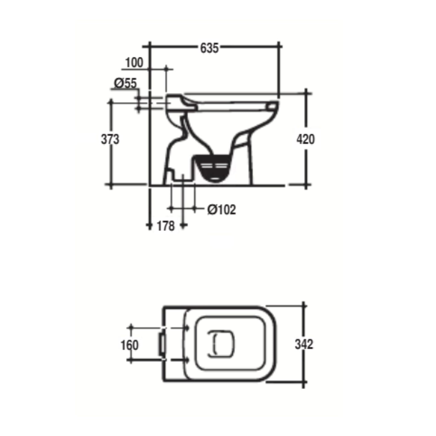 WC Linea CONCA BLU FONDALE IDEAL STANDARD a pavimento in ceramica smaltata con design classico per bagni vintage