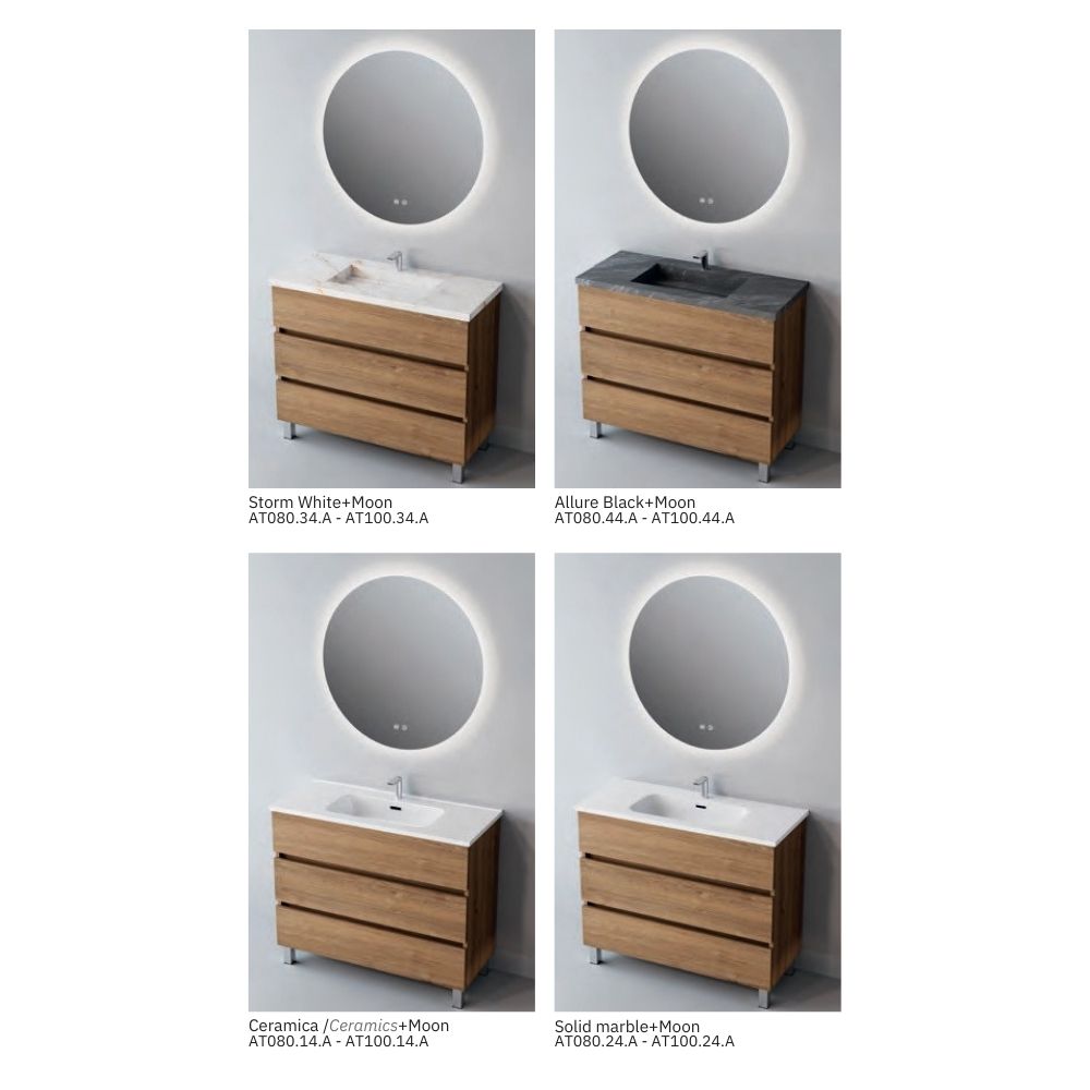 # MOBILE F4 ATRANI LEGNO LAMINATO ART 80Cm - NOFER mobile da bagno elegante con 3 cassetti