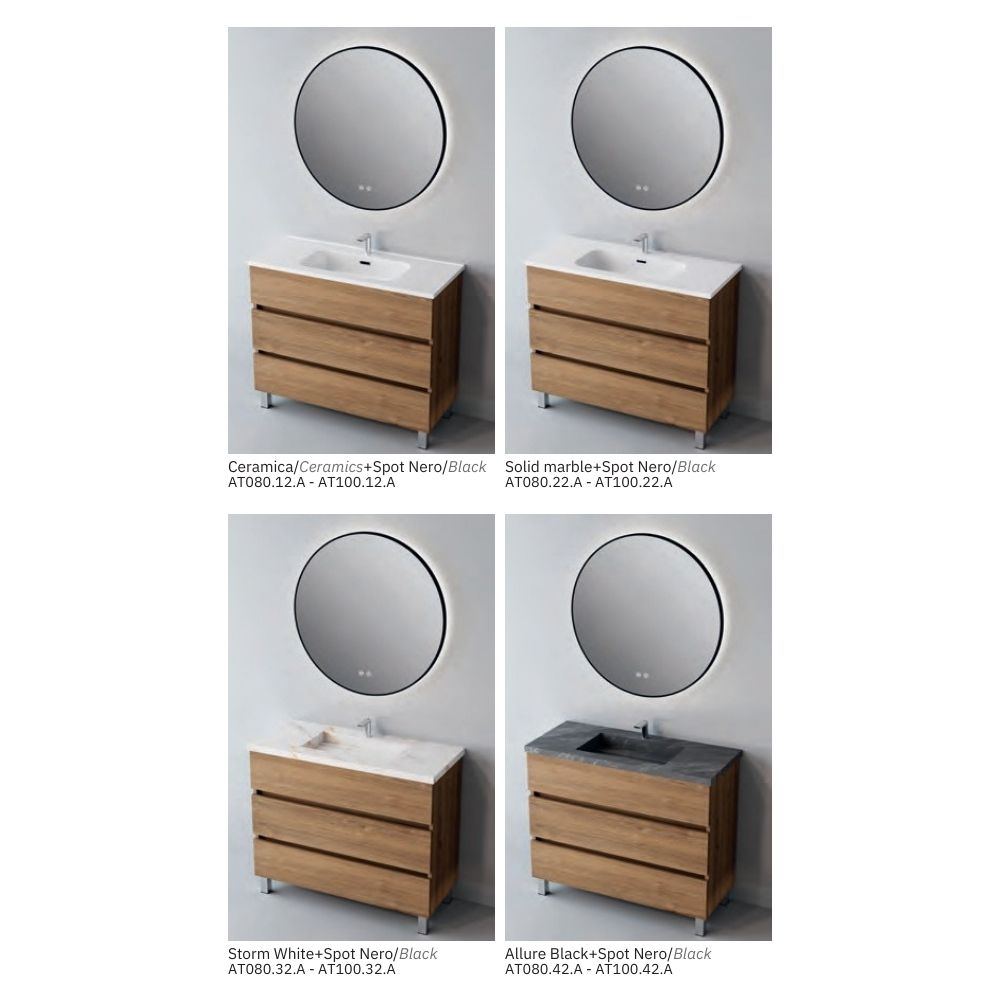 # MOBILE F4 ATRANI LEGNO LAMINATO ART 80Cm - NOFER mobile da bagno elegante con 3 cassetti