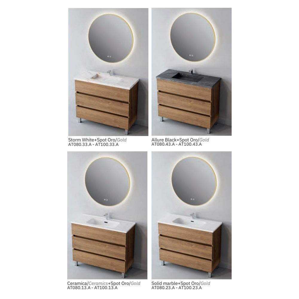 # MOBILE F4 ATRANI LEGNO LAMINATO ART 80Cm - NOFER mobile da bagno elegante con 3 cassetti