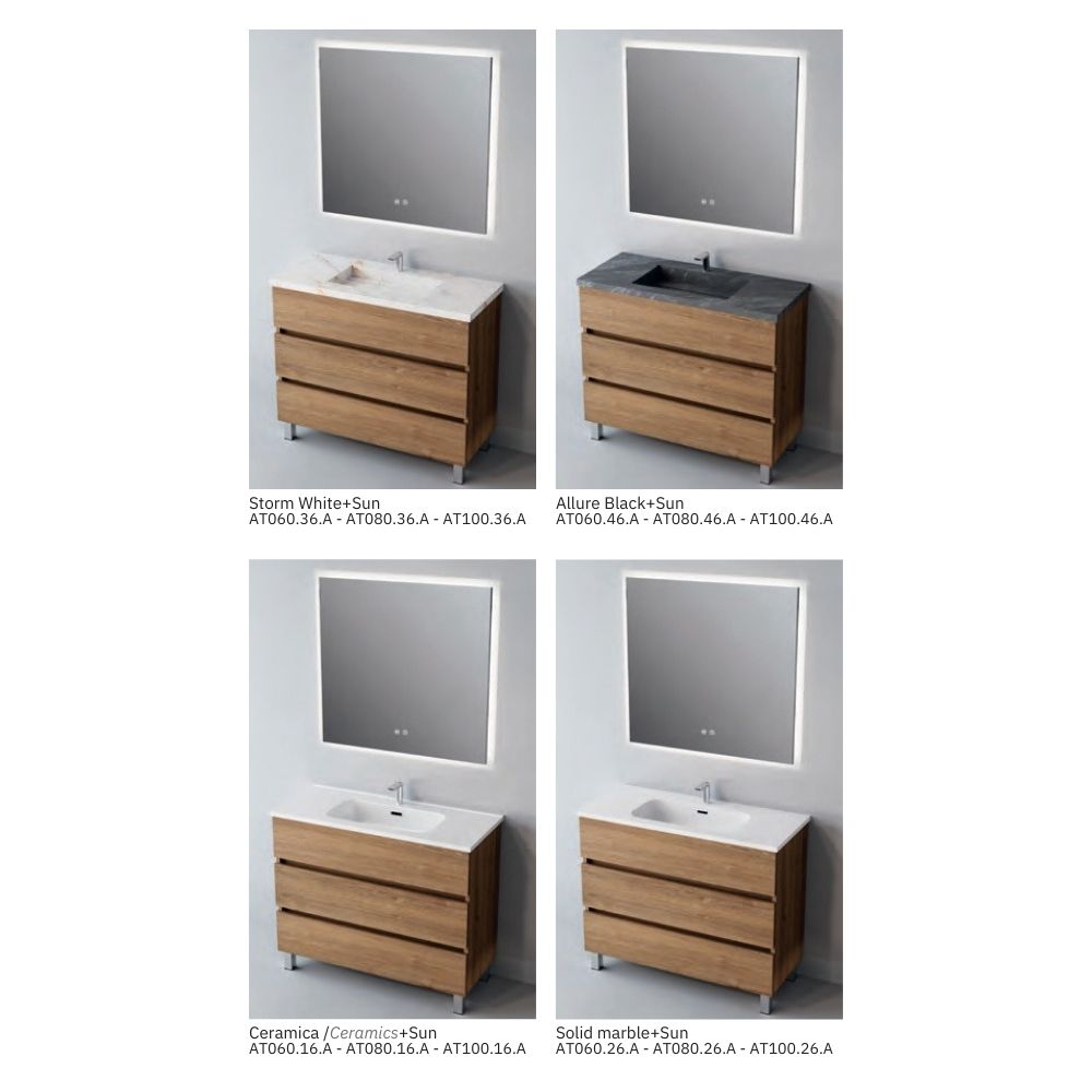 # MOBILE F4 ATRANI LEGNO LAMINATO ART 60Cm - NOFER mobile da bagno elegante con 3 cassetti