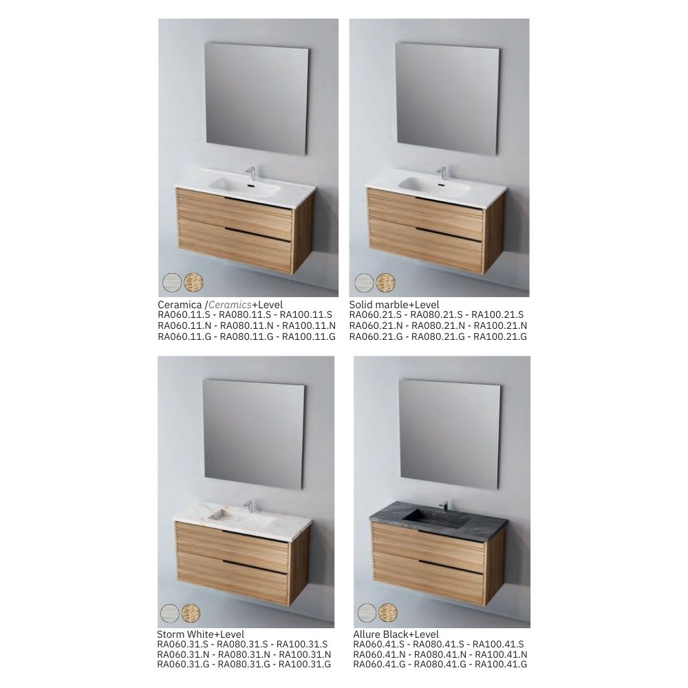 # MOBILE SOSPESO F4 BAMBOO LEGNO LAMINATO 60Cm - NOFER mobile bagno con 2 cassetti