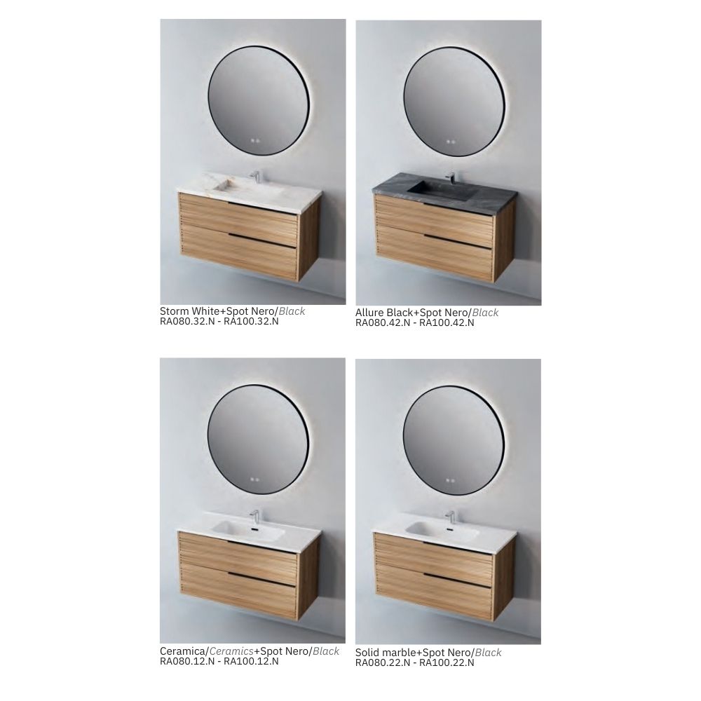 # MOBILE SOSPESO F4 BAMBOO LEGNO LAMINATO 80Cm - NOFER mobile bagno con 2 cassetti