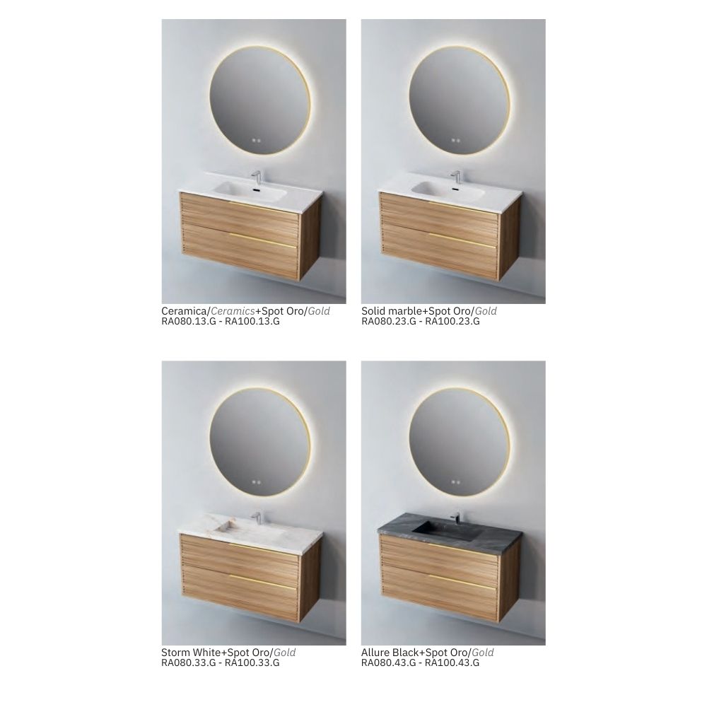 # MOBILE SOSPESO F4 BAMBOO LEGNO LAMINATO 80Cm - NOFER mobile bagno con 2 cassetti