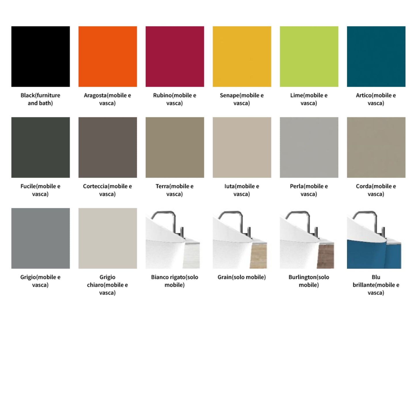 # VASCA Ship - NOVELLINI design moderno con mobile e con rubinetteria a bordo vasca