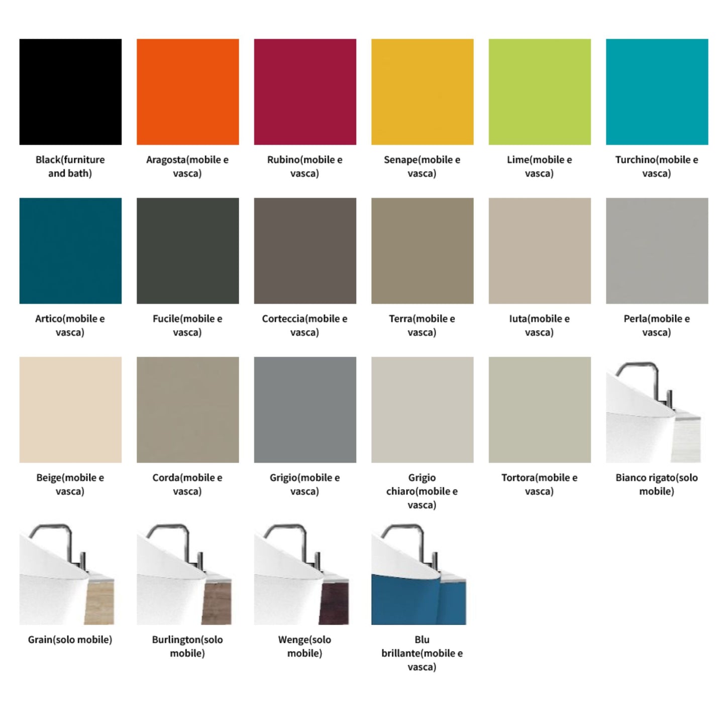 # VASCA Infinitive - NOVELLINI design moderno con mobile e con rubinetto a bordo vasca