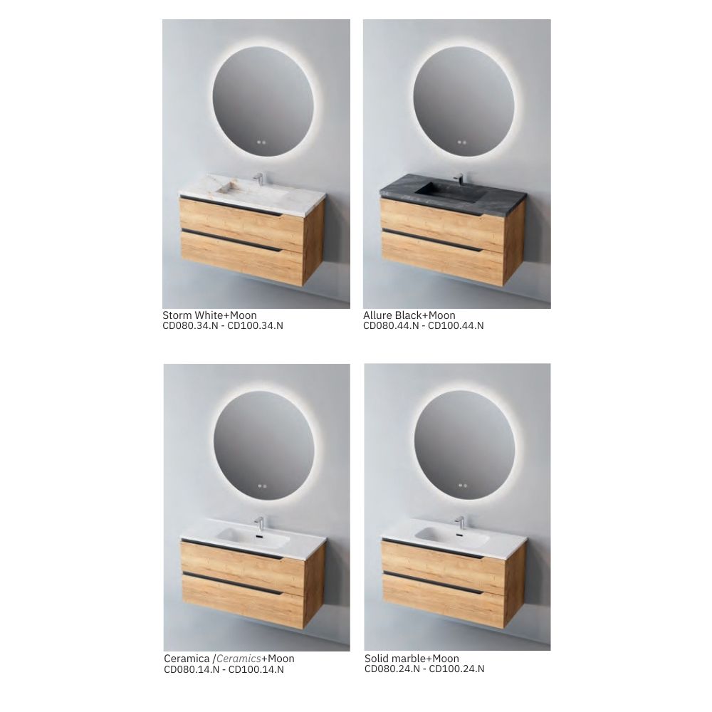 # MOBILE CONTRACT DUO LEGNO LAMINATO SAND e MANIGLIA NERA 100Cm - NOFER mobile con 2 cassetti