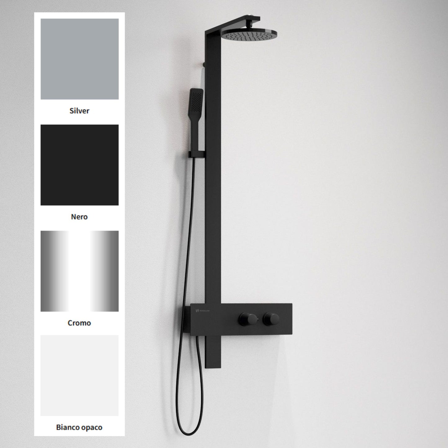 # COLONNA DOCCIA ATTREZZATA F - NOVELLINI con soffione installabile a parete