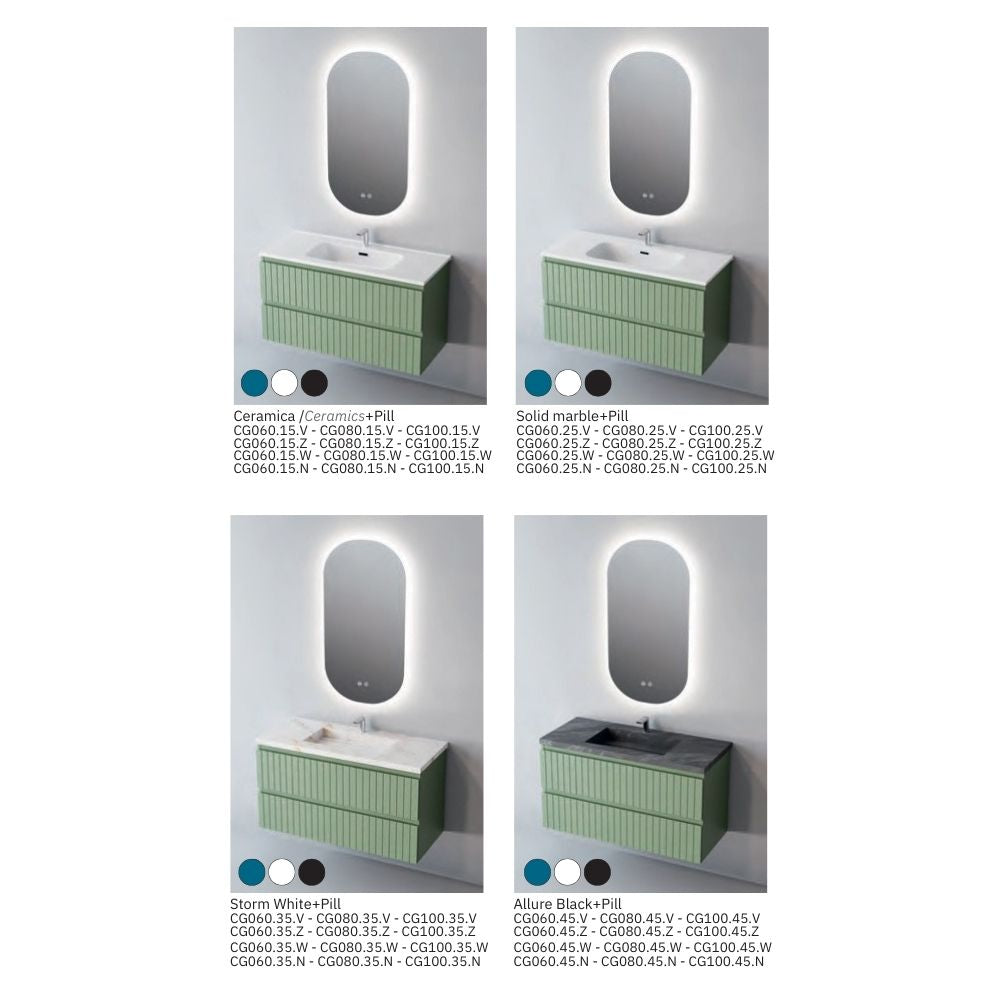 # MOBILE SOSPESO CONTRACT GLOW 60Cm - NOFER mobile da bagno con 2 cassetti