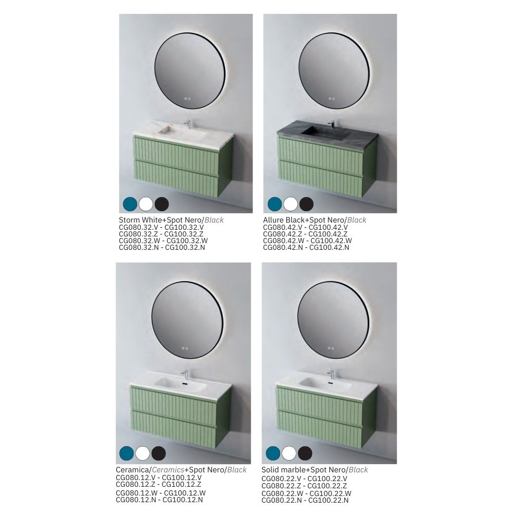 # MOBILE SOSPESO CONTRACT GLOW 100Cm - NOFER mobile da bagno con 2 cassetti