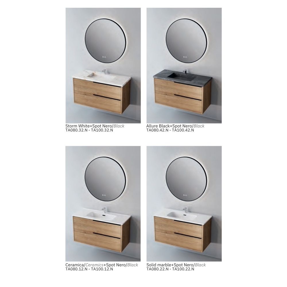 # MOBILE SOSPESO F4 LISTELLO LEGNO LAMINATO 80Cm - NOFER mobile da bagno con 2 cassetti