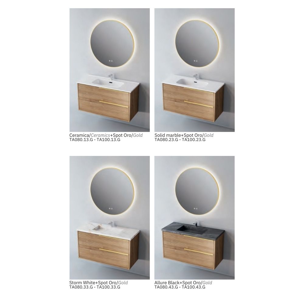 # MOBILE SOSPESO F4 LISTELLO LEGNO LAMINATO 80Cm - NOFER mobile da bagno con 2 cassetti
