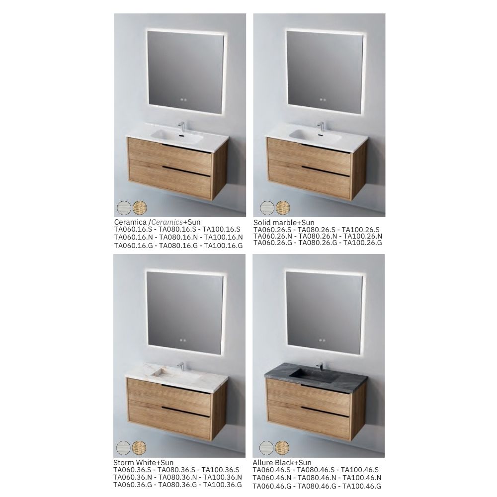 # MOBILE SOSPESO F4 LISTELLO LEGNO LAMINATO 80Cm - NOFER mobile da bagno con 2 cassetti