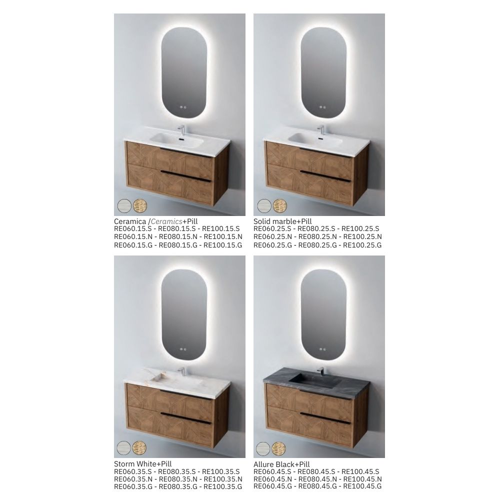 # MOBILE SOSPESO F4 REEL LEGNO LAMINATO 60Cm - NOFER mobile bagno con 2 cassetti