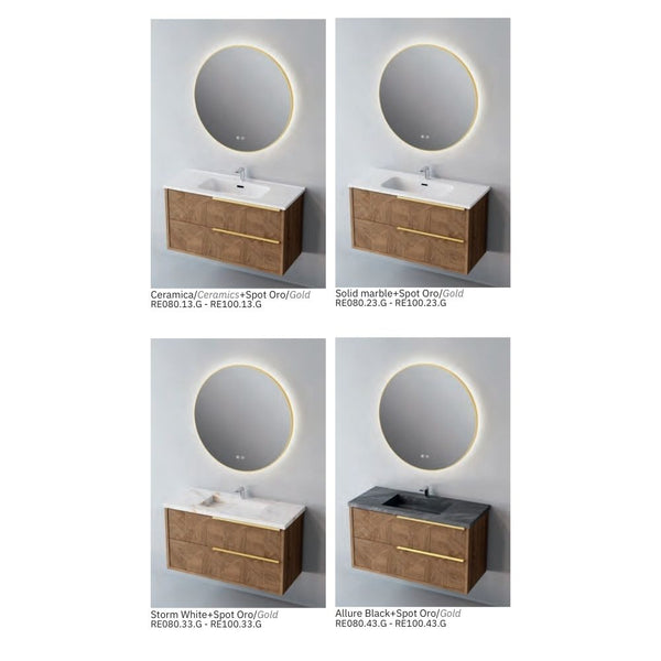 # MOBILE SOSPESO F4 REEL LEGNO LAMINATO 80Cm - NOFER mobile bagno con 2 cassetti