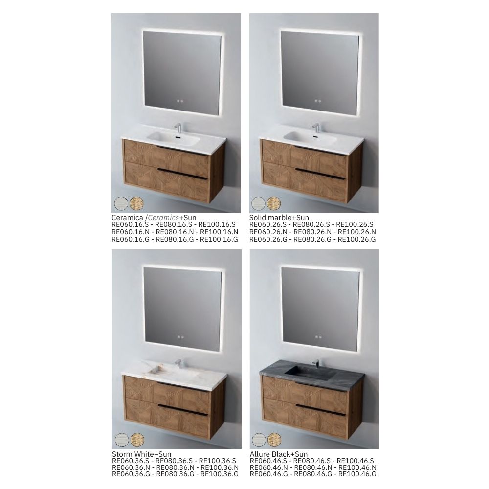 # MOBILE SOSPESO F4 REEL LEGNO LAMINATO 60Cm - NOFER mobile bagno con 2 cassetti