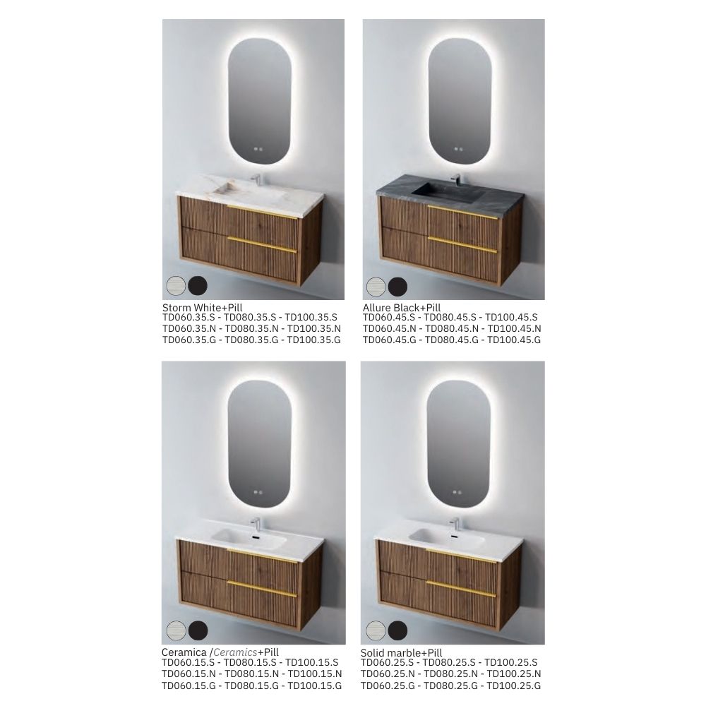 # MOBILE SOSPESO F4 TREND LEGNO LAMINATO 60Cm - NOFER mobili bagno con 2 cassetti