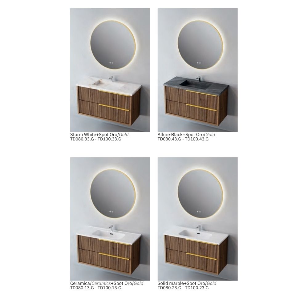 # MOBILE SOSPESO F4 TREND LEGNO LAMINATO 80Cm - NOFER mobili bagno con 2 cassetti