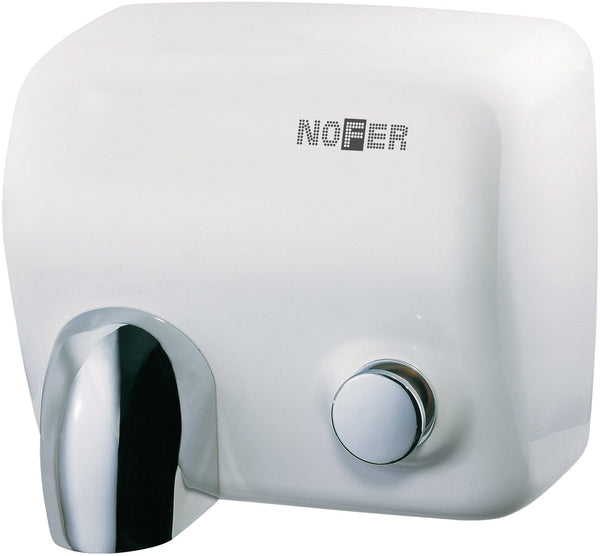 Asciugamani Nofer Cyclon 01100.W acciaio bianco con pulsante