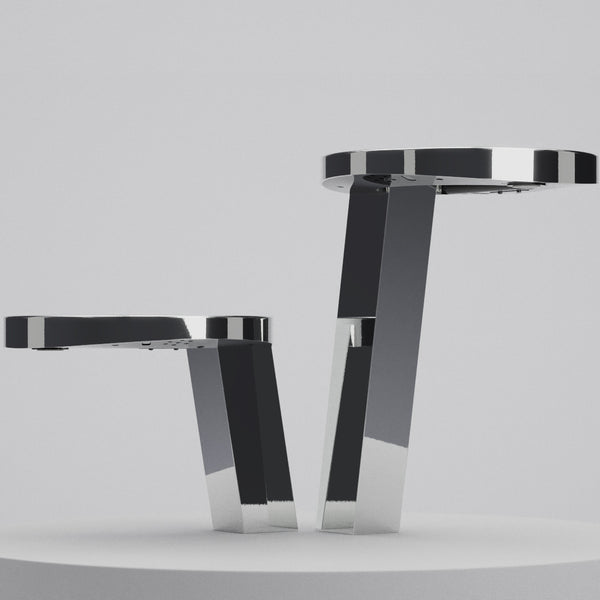 Nofer Concept3 pie alto cromo lucido 01902.B, dettaglio colonna e modulo di controllo