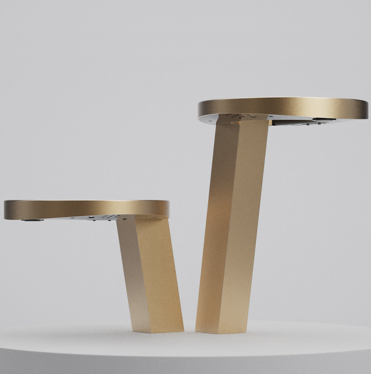 Nofer Concept3 pie alto oro 01902.GD, dettaglio colonna e modulo di controllo