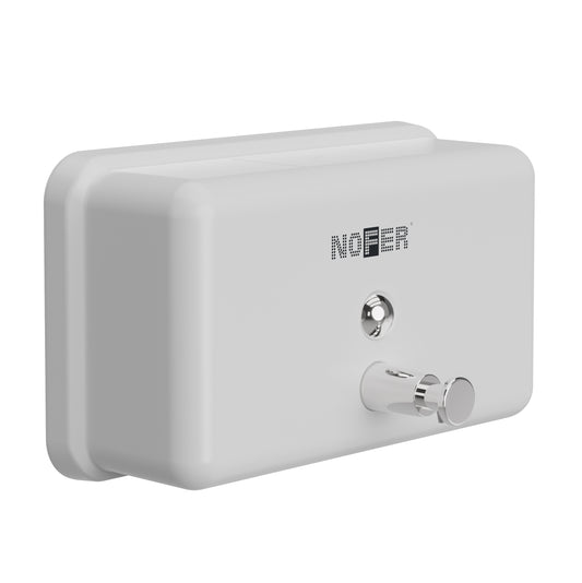 Dosatore sapone orizzontale Nofer 1200 ml acciaio inox bianco 03002.W