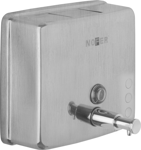 Dosatore sapone quadrato Nofer 1200 ml acciaio satinato 03004.S