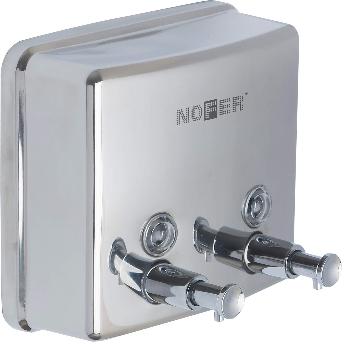 Dosatore sapone doppio Nofer 2 x 600 ml acciaio inox 03005.B
