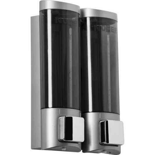 Dosatore sapone doppio Nofer Classic 2 x 200 ml ABS fume 03032.T