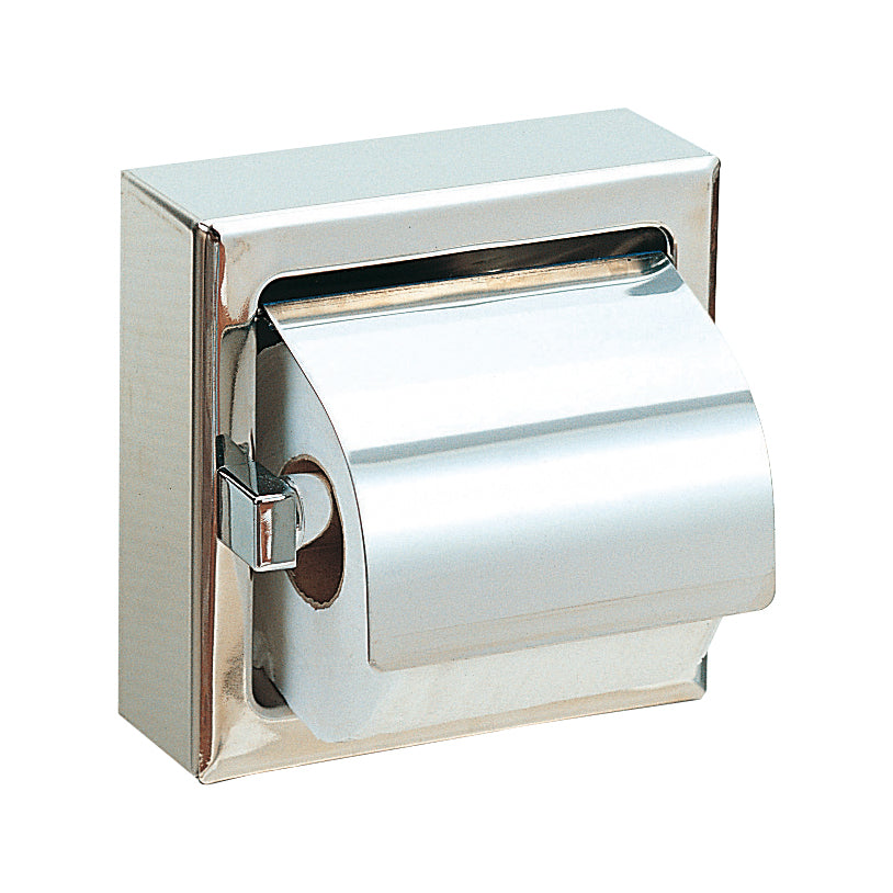 Portarotolo carta igienica Nofer con coperchio acciaio lucido 05007.B
