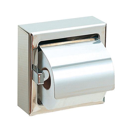 Portarotolo carta igienica Nofer con coperchio acciaio lucido 05007.B