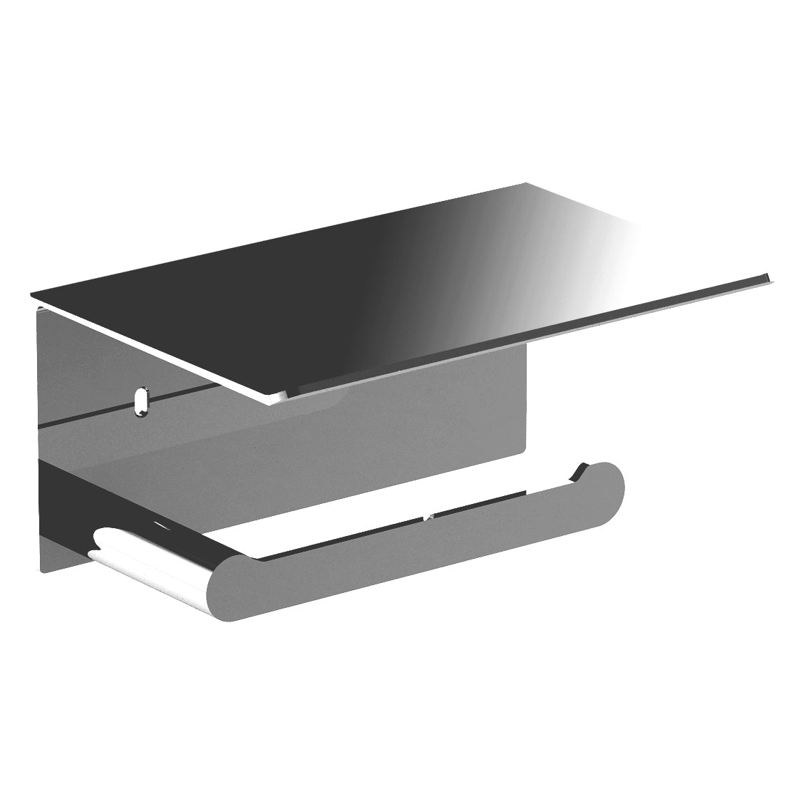 Portarotolo con coperchio Nofer 16876.B acciaio inox lucido
