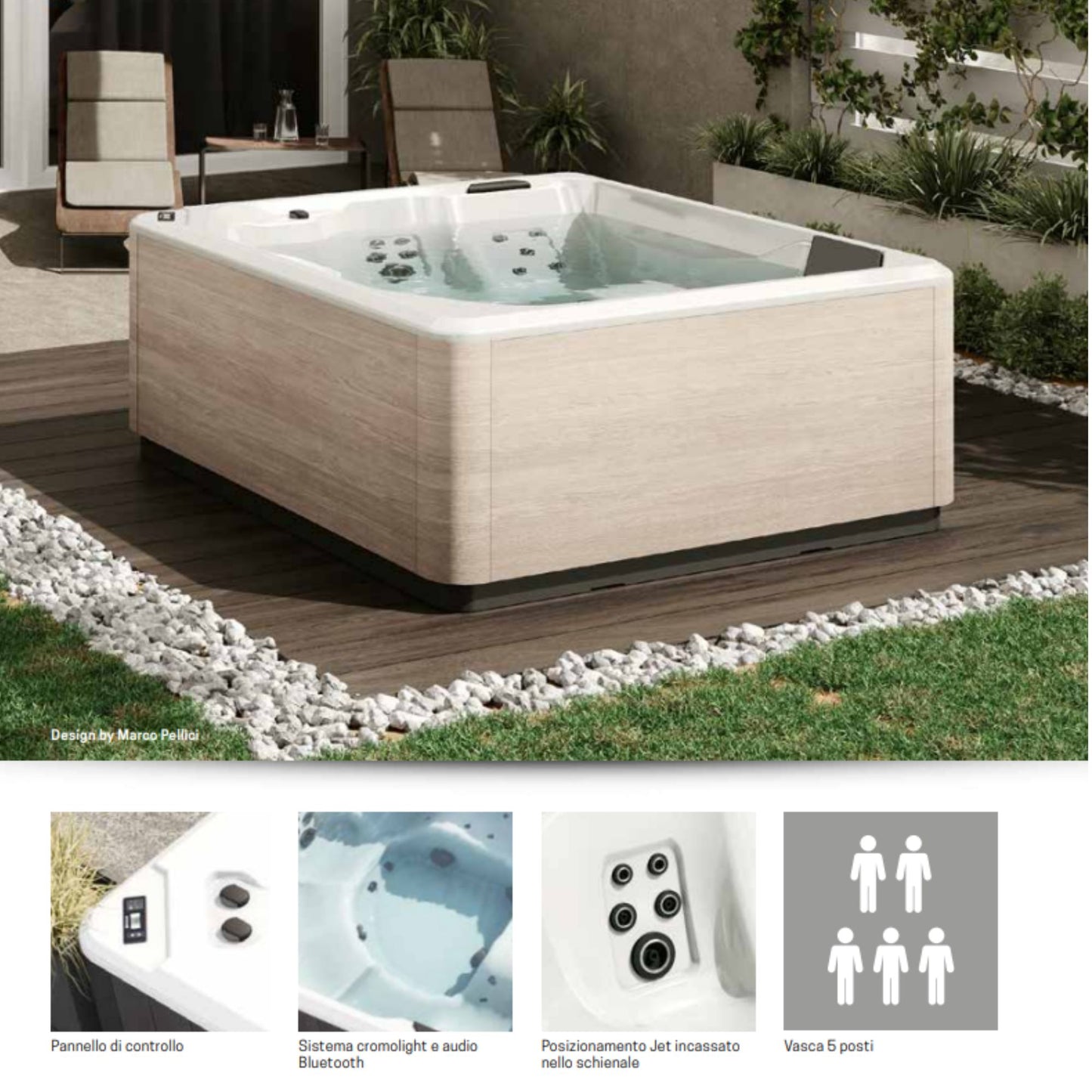 # MINIPISCINA IDROMASSAGGIO VITA XL SPA - NOVELLINI Vasca per Home SPA da esterno
