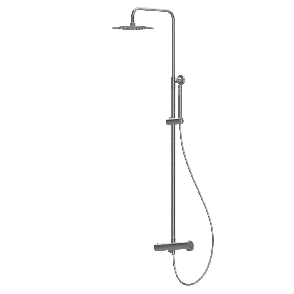 Colonna Doccia Termostatica in Acciaio Inox con Soffione e Doccetta Newform Steel Line