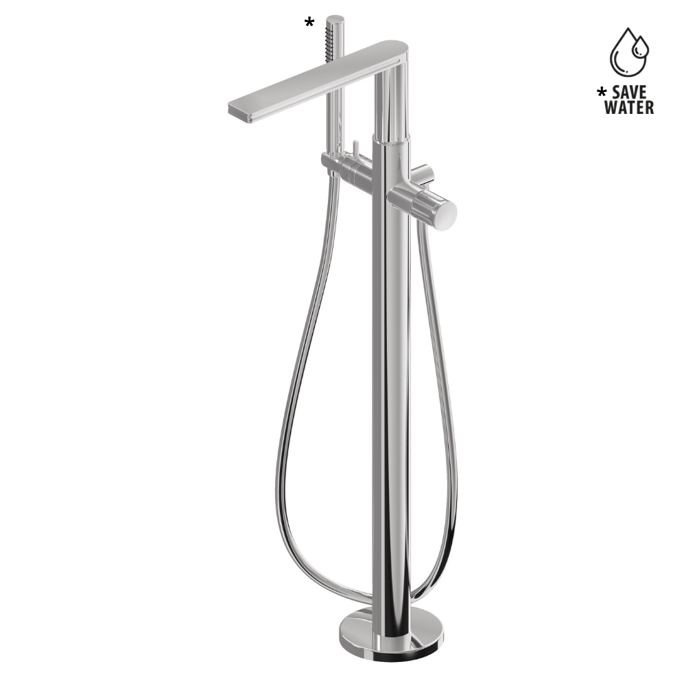 Gruppo Vasca a Pavimento Newform Ionika – Design Classico con Miscelatore e Set Doccia