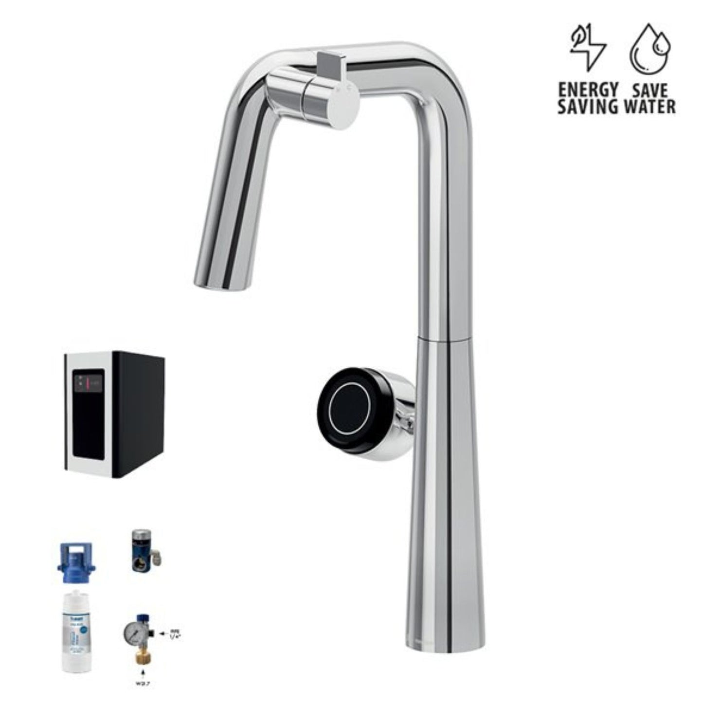 Miscelatore Multifunzionale Newform Alkimia Elettronico Acqua Depurata e Sanitaria Design Hi-Tech
